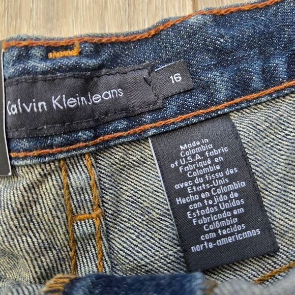 Calvin Klein Jean Shorts high waist rigid short antique size 16 - Picture 5 of 16